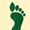 Carbon footprint icon representing reduced emissions.