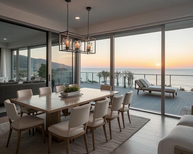 Sophisticated outdoor kitchen with stainless steel appliances and bar seating