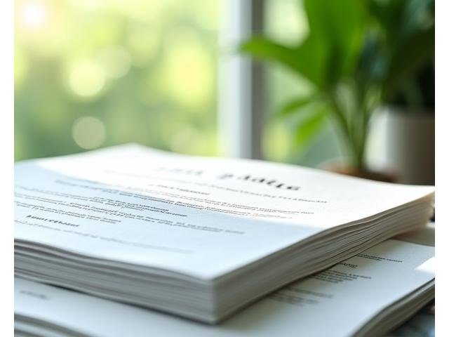 Stylized legal document with a blurred background of green foliage, representing clear agreements.